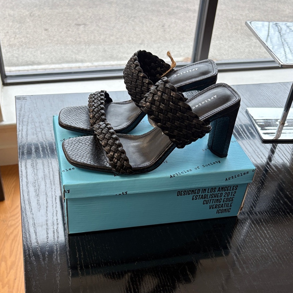 Articles Of Society - Asti Black Woven Heels